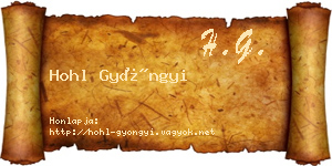 Hohl Gyöngyi névjegykártya
