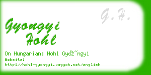 gyongyi hohl business card